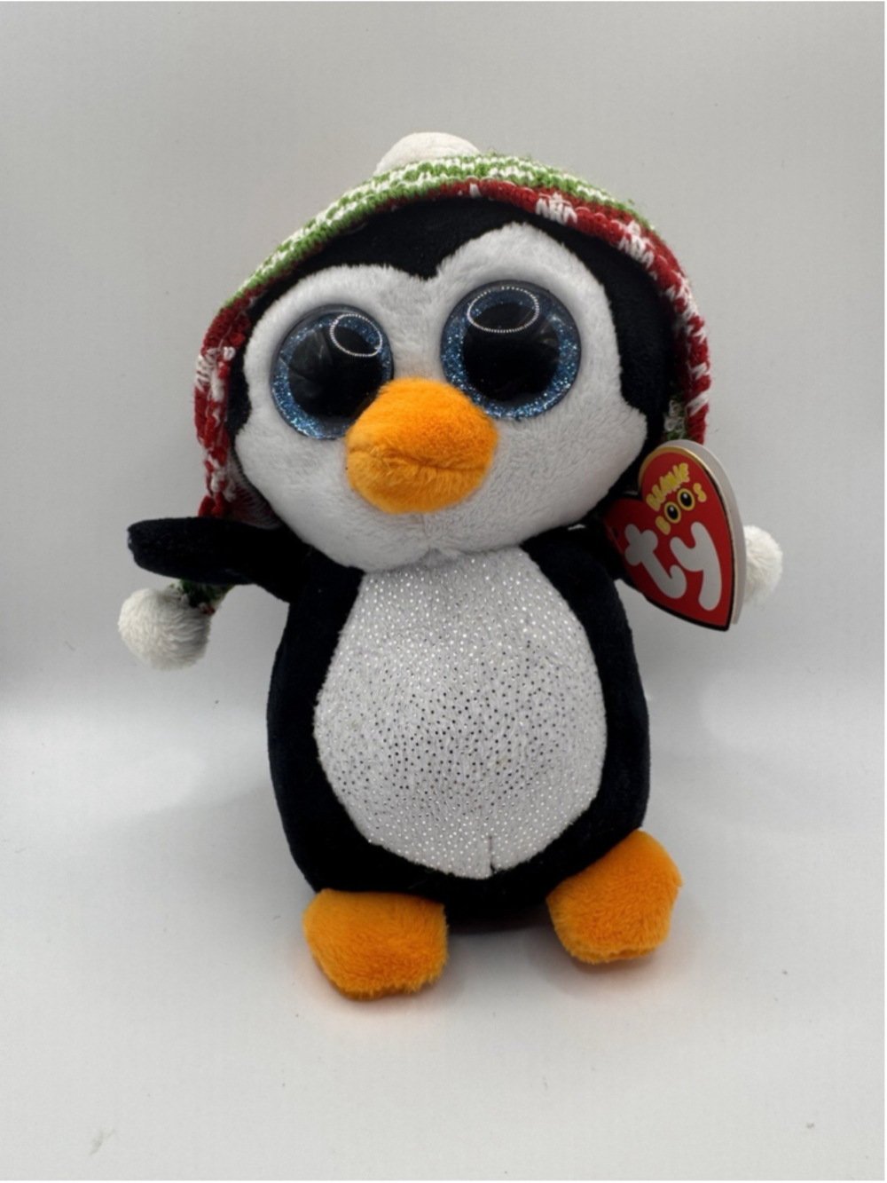 NWT TY Beanie Boos 2017 Penelope Penguin 6" Plush Stuffed Toy With Knit Hat
